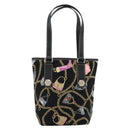 GUCCI Hand Bag Satin Black Gold 153361 Auth 188253A-2