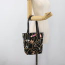 GUCCI Hand Bag Satin Black Gold 153361 Auth 188253A-21