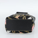GUCCI Hand Bag Satin Black Gold 153361 Auth 188253A-9