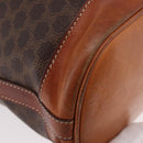 CELINE Macadam Canvas Shoulder Bag PVC Leather Brown Gold Auth 188254-8