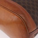 CELINE Macadam Canvas Shoulder Bag PVC Leather Brown Gold Auth 188254-15