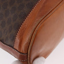 CELINE Macadam Canvas Shoulder Bag PVC Leather Brown Gold Auth 188254-16