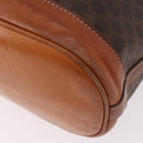 CELINE Macadam Canvas Shoulder Bag PVC Leather Brown Gold Auth 188254-17