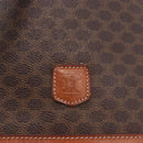CELINE Macadam Canvas Shoulder Bag PVC Leather Brown Gold Auth 188254-19