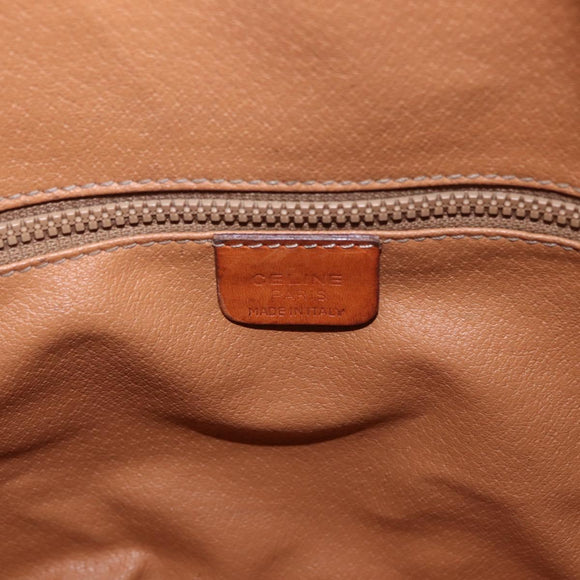 CELINE Macadam Canvas Shoulder Bag PVC Leather Brown Gold Auth 188254