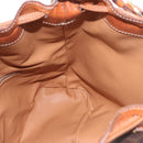 CELINE Macadam Canvas Shoulder Bag PVC Leather Brown Gold Auth 188254-21