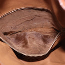 CELINE Macadam Canvas Shoulder Bag PVC Leather Brown Gold Auth 188254-11