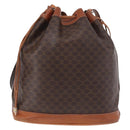 CELINE Macadam Canvas Shoulder Bag PVC Leather Brown Gold Auth 188254-2