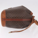 CELINE Macadam Canvas Shoulder Bag PVC Leather Brown Gold Auth 188254-3