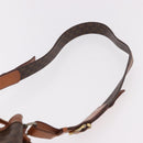 CELINE Macadam Canvas Shoulder Bag PVC Leather Brown Gold Auth 188254-14