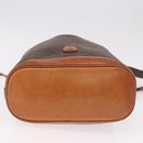 CELINE Macadam Canvas Shoulder Bag PVC Leather Brown Gold Auth 188254-5