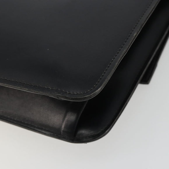 Christian Dior Shoulder Bag Leather Black Gold Auth 188255