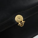 Christian Dior Shoulder Bag Leather Black Gold Auth 188255-17