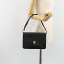 Christian Dior Shoulder Bag Leather Black Gold Auth 188255-22
