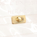 HERMES Vinyl Kelly Hand Bag Vinyl Clear Gold Auth 188256-10