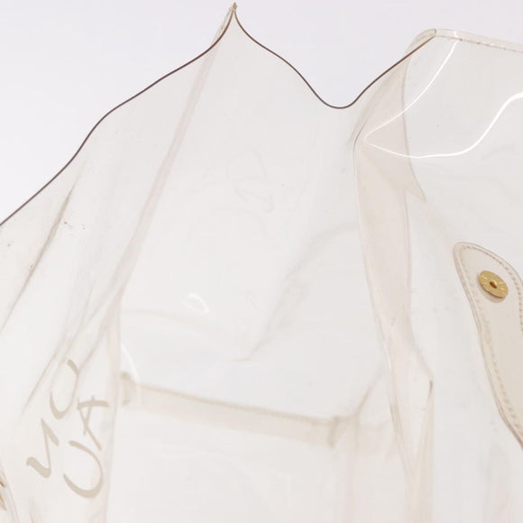 HERMES Vinyl Kelly Hand Bag Vinyl Clear Gold Auth 188256
