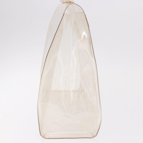 HERMES Vinyl Kelly Hand Bag Vinyl Clear Gold Auth 188256