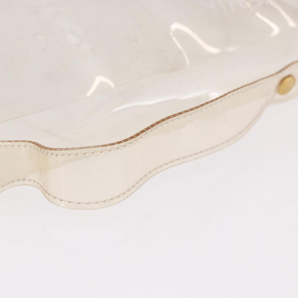 HERMES Vinyl Kelly Hand Bag Vinyl Clear Gold Auth 188256