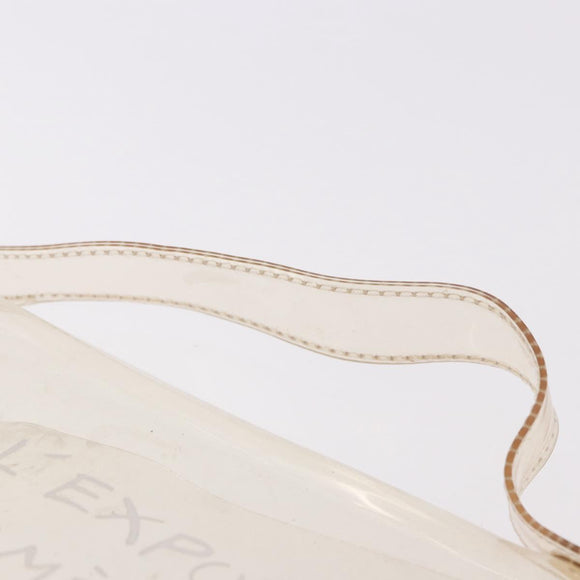 HERMES Vinyl Kelly Hand Bag Vinyl Clear Gold Auth 188256