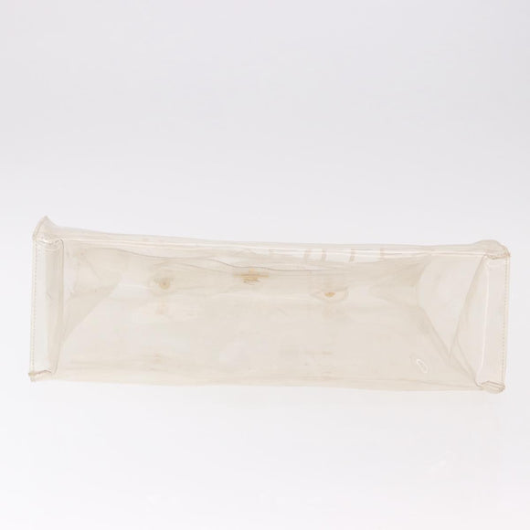 HERMES Vinyl Kelly Hand Bag Vinyl Clear Gold Auth 188256