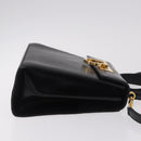 Salvatore Ferragamo Hand Bag Leather 2way Black Gold Auth 188257-5