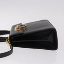 Salvatore Ferragamo Hand Bag Leather 2way Black Gold Auth 188257-6