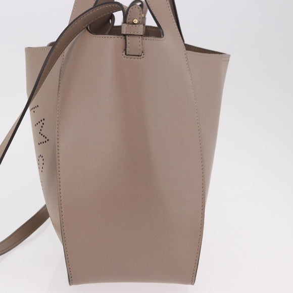 Stella MacCartney Hand Bag Leather 2way Beige Gold 513860 Auth 188263A