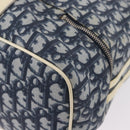 Christian Dior Trotter Canvas Shoulder Bag PVC Blue Silver Auth 188271-16
