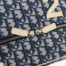 Christian Dior Trotter Canvas Shoulder Bag PVC Blue Silver Auth 188271-17