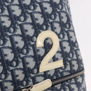 Christian Dior Trotter Canvas Shoulder Bag PVC Blue Silver Auth 188271-15