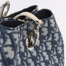 Christian Dior Trotter Canvas Shoulder Bag PVC Blue Silver Auth 188271-10