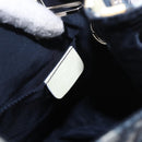 Christian Dior Trotter Canvas Shoulder Bag PVC Blue Silver Auth 188271-19