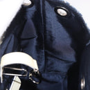 Christian Dior Trotter Canvas Shoulder Bag PVC Blue Silver Auth 188271-20