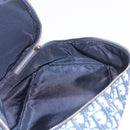Christian Dior Trotter Canvas Shoulder Bag PVC Blue Silver Auth 188271-23