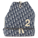 Christian Dior Trotter Canvas Shoulder Bag PVC Blue Silver Auth 188271-13