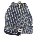 Christian Dior Trotter Canvas Shoulder Bag PVC Blue Silver Auth 188271-2