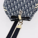 Christian Dior Trotter Canvas Shoulder Bag PVC Blue Silver Auth 188271-6