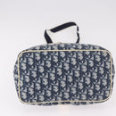 Christian Dior Trotter Canvas Shoulder Bag PVC Blue Silver Auth 188271-5