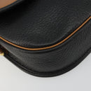 Christian Dior Shoulder Bag Leather Black Gold Auth 188273-11