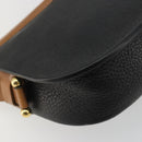 Christian Dior Shoulder Bag Leather Black Gold Auth 188273-13
