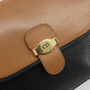 Christian Dior Shoulder Bag Leather Black Gold Auth 188273-14