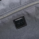 FENDI Zucchino Canvas Boston Bag Dark Brown Silver Auth 188276-18