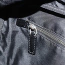 FENDI Zucchino Canvas Boston Bag Dark Brown Silver Auth 188276-22