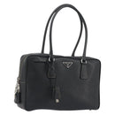 PRADA Tote Bag Saffiano leather Black Silver Auth 188279SAV-1