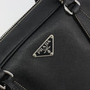 PRADA Tote Bag Saffiano leather Black Silver Auth 188279SAV-14