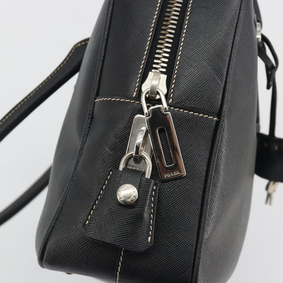 PRADA Tote Bag Saffiano leather Black Silver Auth 188279SAV