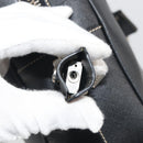 PRADA Tote Bag Saffiano leather Black Silver Auth 188279SAV-17
