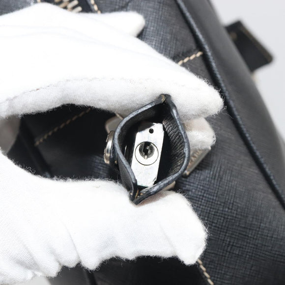 PRADA Tote Bag Saffiano leather Black Silver Auth 188279SAV