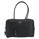 PRADA Tote Bag Saffiano leather Black Silver Auth 188279SAV-2