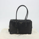 PRADA Tote Bag Saffiano leather Black Silver Auth 188279SAV-27